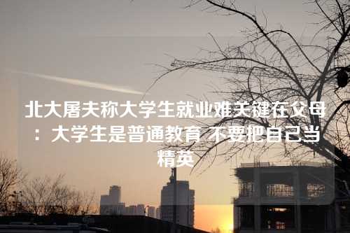 北大屠夫称大学生就业难关键在父母:大学生是普通教育 不要把自己当精英