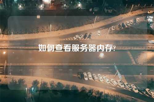 如何查看服务器内存?