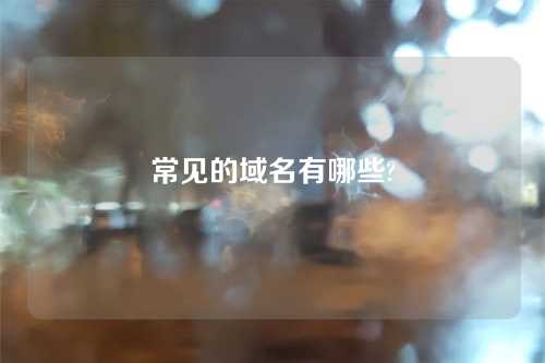 常见的域名有哪些?