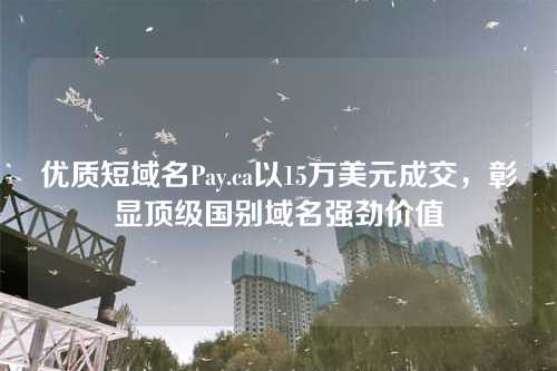 优质短域名Pay.ca以15万美元成交,彰显顶级国别域名强劲价值