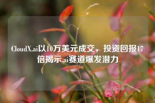 CloudX.ai以10万美元成交，投资回报17倍揭示.ai赛道爆发潜力