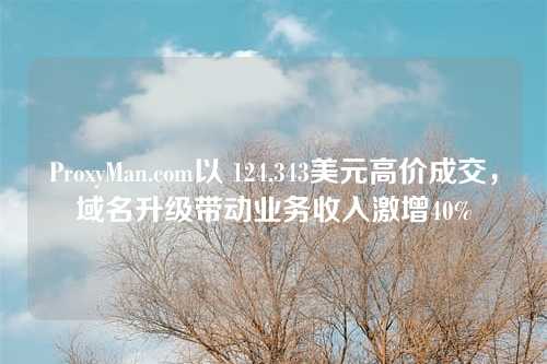 ProxyMan.com以 124,343美元高价成交,域名升级带动业务收入激增40%