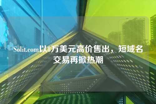 Solit.com以8万美元高价售出，短域名交易再掀热潮